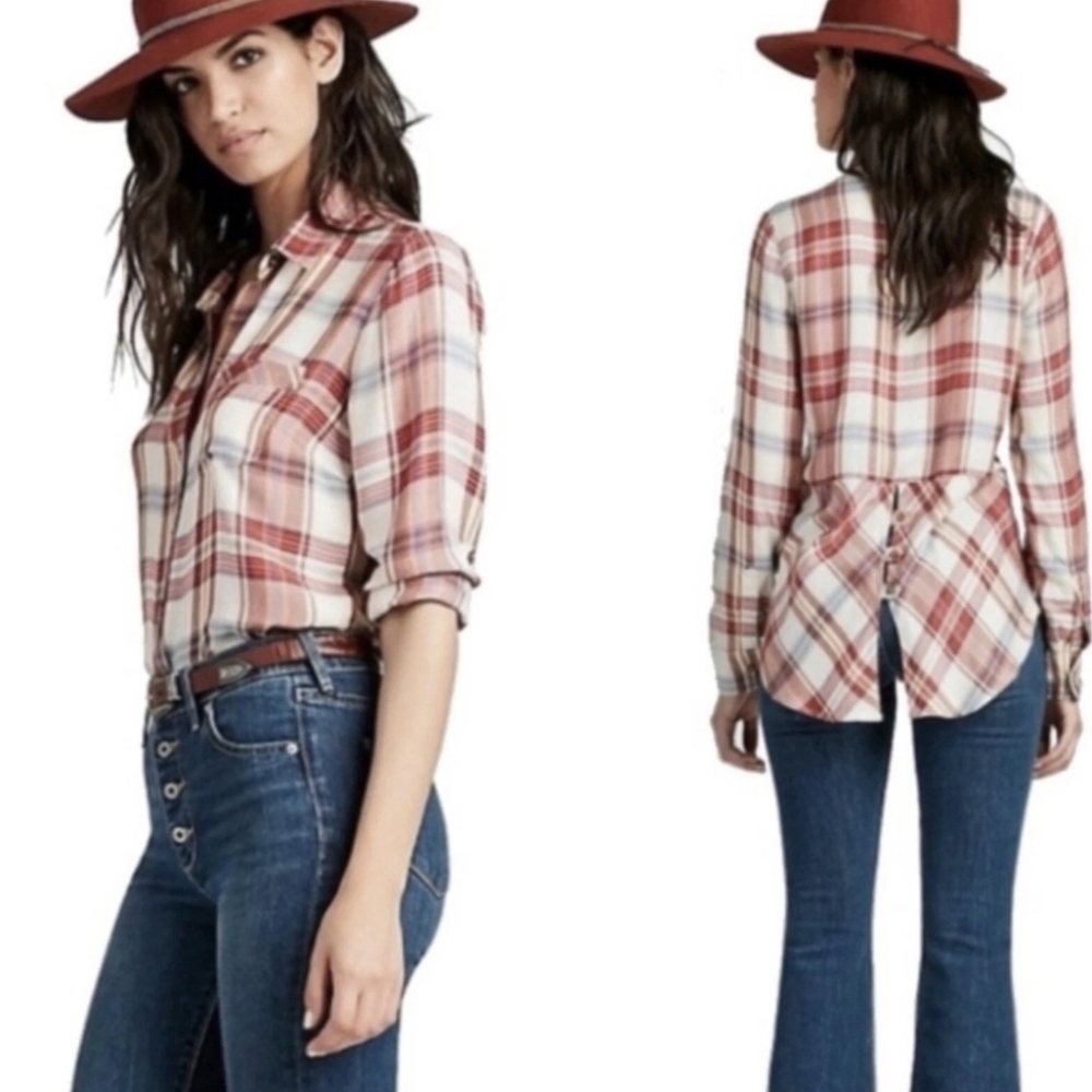 Lucky Brand Women's Bungalow Plaid Button Down Blouse